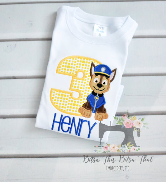 Police Dog Birthday Shirt