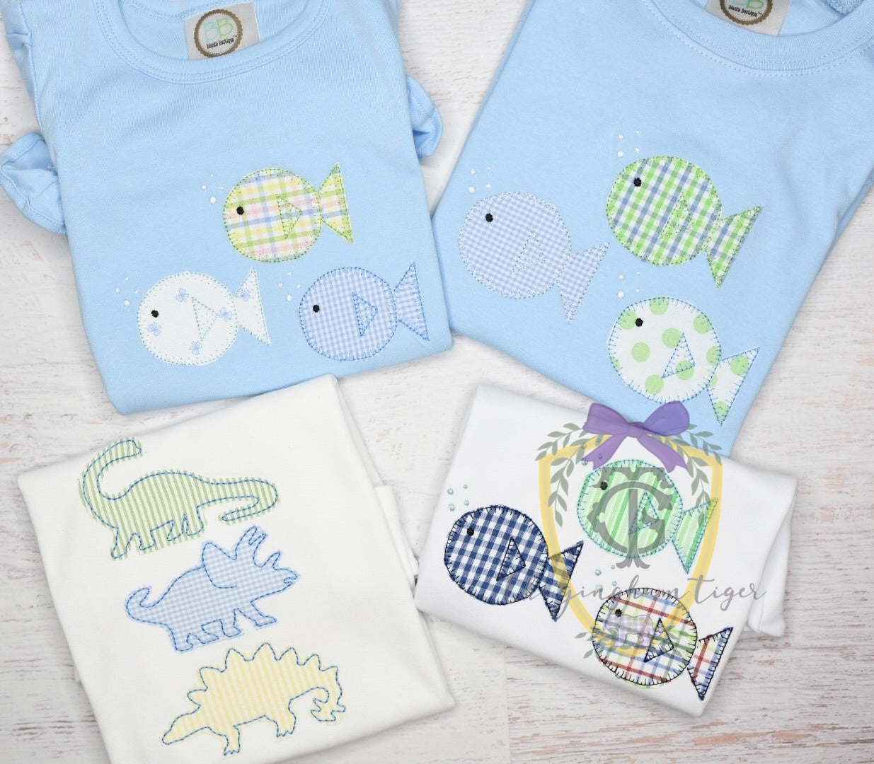 Fishing applique shirt