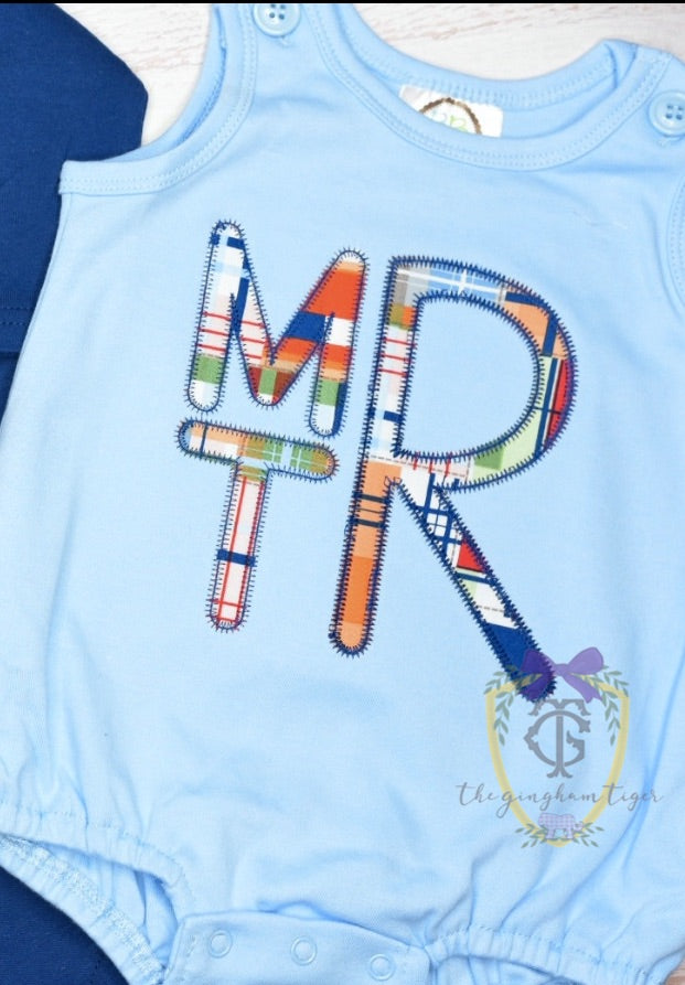 Boy Stack Monogram Boys Stacked Applique Monogram – The Gingham Tiger