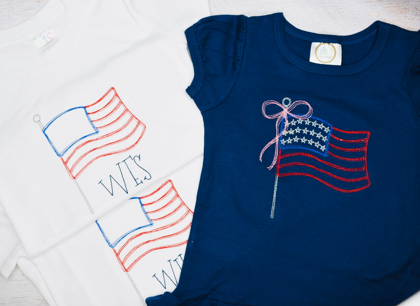 Girl  or Boy Sketch Flag Tee