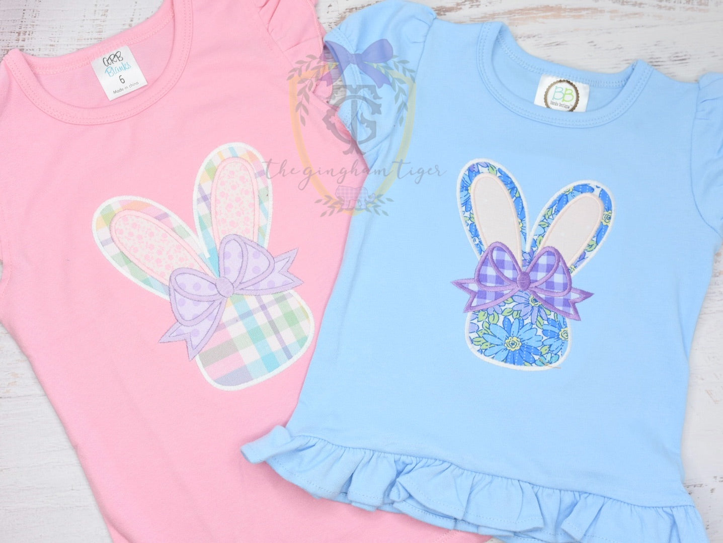 Bunny with bow applique