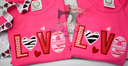 LOVE applique shirt