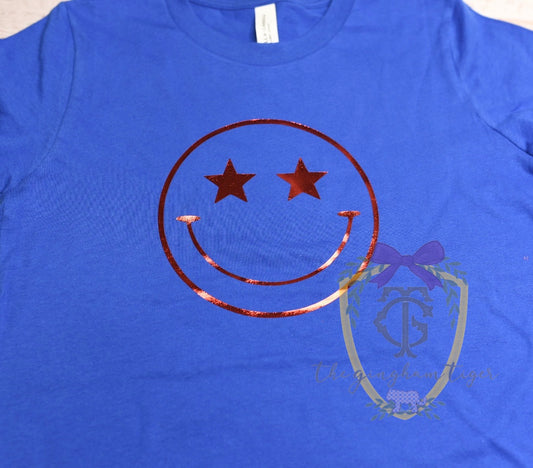 Smiley Face Star Eyes Tee