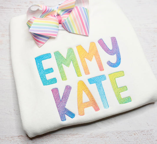 Ombre Embroidered Name