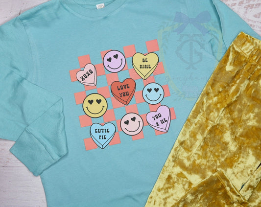 Conversation Heart and Smiley Tee