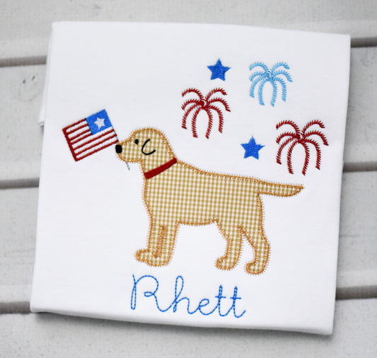 Patriotic Dog Applique