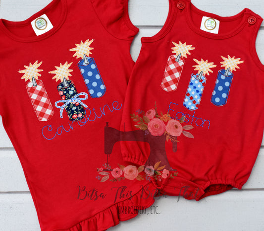 Patriotic Sparklers Ruffle Tee