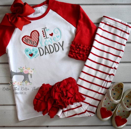 I LOVE Daddy applique shirt