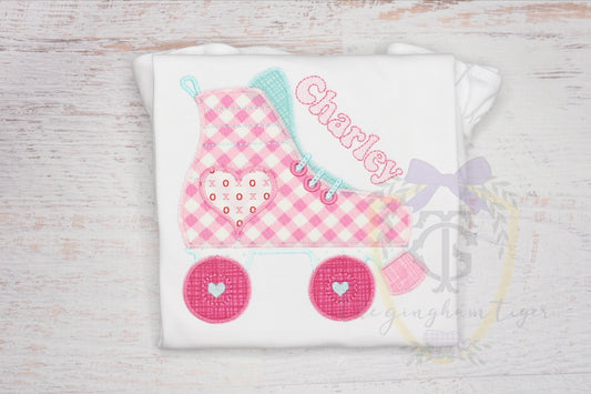 Roller Skate Valentine Applique