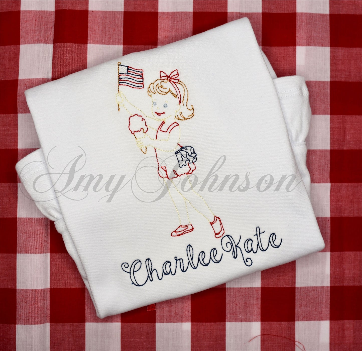 Patriotic Girl Embroidery