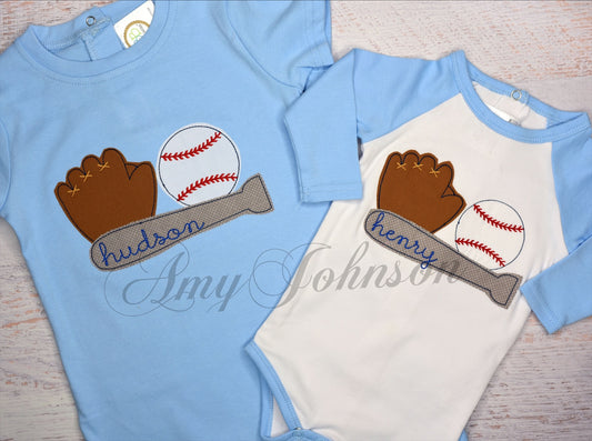 Baseball Trio Applique